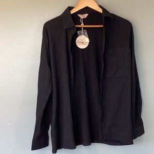 Catch | Crinkle Button Down Long Sleeve